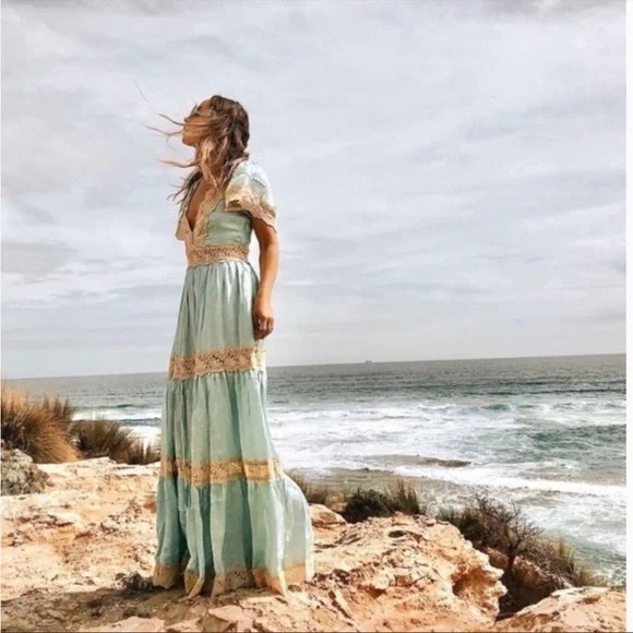 TRADE PENDIING ocean gown in seafoam OG drop, dress small - Picture 8 of 12